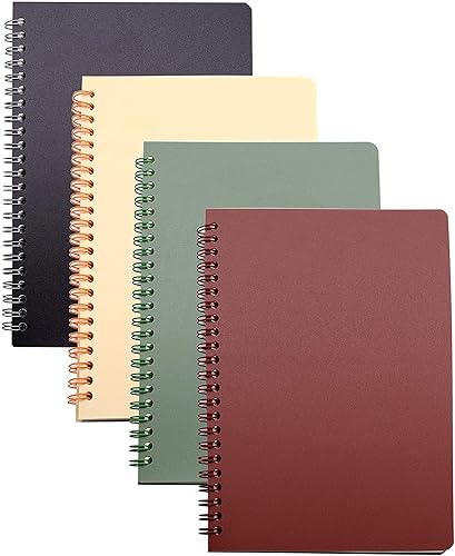 Yansanido Ästhetisches Spiralnotizbuch, 4 Stück, A5, dicker Kunststoff, Hardcover, 8 mm, liniert, 4 Farben, 80 Blatt, 160 Seiten, Tagebücher für Studium und Notizen (liniert, 4 Stück, weinrot, Yansanido Ästhetisches Spiralnotizbuch, 4 Stück, A5, dicker Kunststoff, Hardcover, 8 mm, liniert, 4 Farben, 80 Blatt, 160 Seiten, Tagebücher für Studium und Notizen (liniert, 4 Stück, weinrot, von Yansanido
