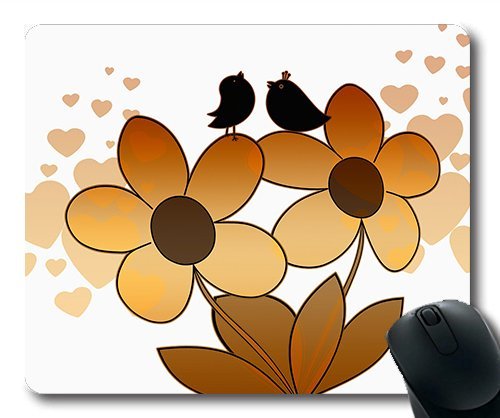 (Precision Lock Edge Mouse Pad) Bird Twitter Flowers Love Romance Postcard Branch Gaming Mouse Pad Mouse Mat for Mac or Computer von Yanteng