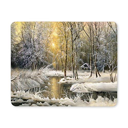 Gaming Mouse pad, Maus - Pads Landschaft im Winter Holz - River - Mousepad von Yanteng