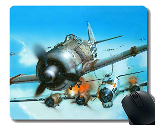 Yanteng Mauspad mit genähtem Rand, Militär Focke Wulf Fw 190 Mauspad für Office Desktop oder Gaming Mouse Mat von Yanteng