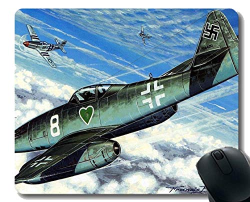 Yanteng Mauspad mit genähtem Rand, Militär Messerschmitt Me 262 Laptop Mauspad Gaming Mouse Pad von Yanteng