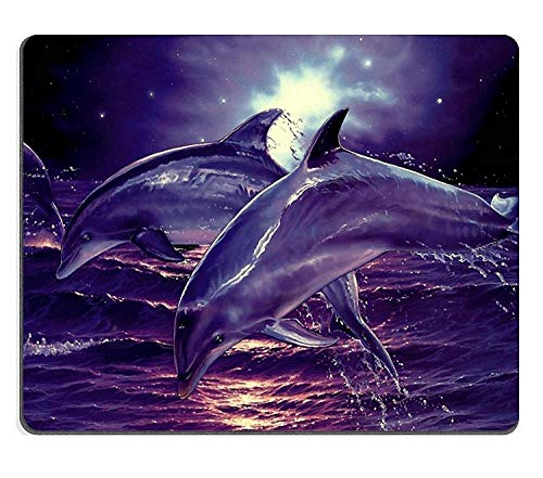 Yanteng Meer tauchen Delfine in die Fantasie Tiere Mousepad bestell - Support Grüne Tuch und neopren - Mousepad von Yanteng