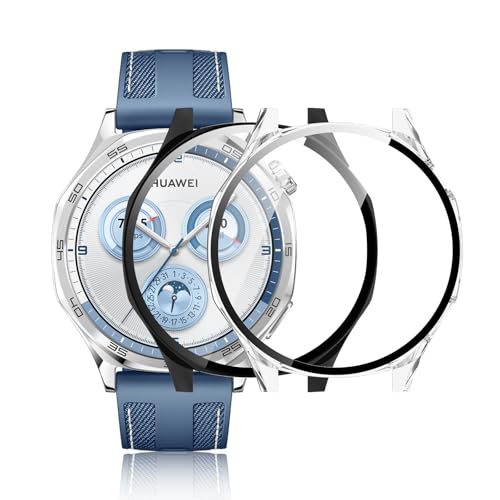 Yantree Hard Hülle Mit Glas Displayschutz Kompatibel mit Huawei Watch GT5/GT 5 46MM, 360 Grad Rundum Stoßfeste Schutzhülle, Kratzfeste Hard PC Ultra Dünne Cover, Schwarz + Transparente Yantree Hard Hülle Mit Glas Displayschutz Kompatibel mit Huawei Watch GT5/GT 5 46MM, 360 Grad Rundum Stoßfeste Schutzhülle, Kratzfeste Hard PC Ultra Dünne Cover, Schwarz + Transparente von Yantree