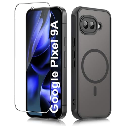 Yantree Hülle für Google Pixel 9A für Magsafe, 9H Härte Schutzfolie für Panzerglas + Militärniveau Stoßfest Kratzfest Magnetische Case Handyhülle, Militärniveau Stoßfest Kratzfest, Schwarz Yantree Hülle für Google Pixel 9A für Magsafe, 9H Härte Schutzfolie für Panzerglas + Militärniveau Stoßfest Kratzfest Magnetische Case Handyhülle, Militärniveau Stoßfest Kratzfest, Schwarz von Yantree
