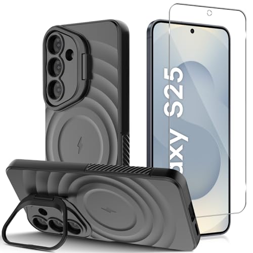 Yantree Hülle für Samsung Galaxy S25 für Magsafe, 9H Härte Schutzfolie für Panzerglas + Militärniveau Stoßfest Kratzfest Magnetische Case Handyhülle, Militärniveau Stoßfest Kratzfest, Schwarz Yantree Hülle für Samsung Galaxy S25 für Magsafe, 9H Härte Schutzfolie für Panzerglas + Militärniveau Stoßfest Kratzfest Magnetische Case Handyhülle, Militärniveau Stoßfest Kratzfest, Schwarz von Yantree