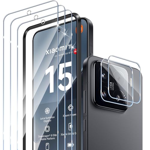 Yantree Schutzfolie kompatibel mit Xiaomi 15 5G für Panzerglas, 3 Pcs 9H Härte Displayschutz + 2 Pcs Kameraschutz mit Rahmen-Installationshilfe, Anti-Fingerabdruck Anti-Bläschen Schutzglas Yantree Schutzfolie kompatibel mit Xiaomi 15 5G für Panzerglas, 3 Pcs 9H Härte Displayschutz + 2 Pcs Kameraschutz mit Rahmen-Installationshilfe, Anti-Fingerabdruck Anti-Bläschen Schutzglas von Yantree