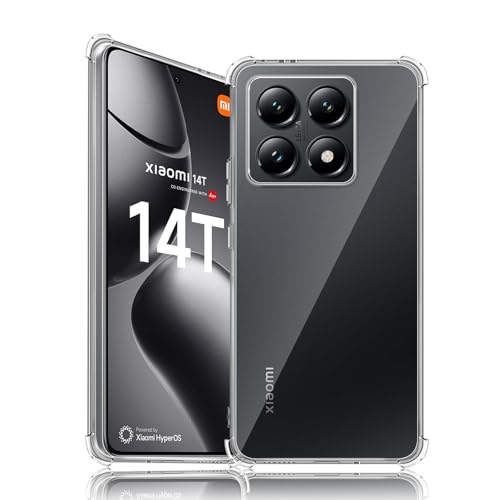 Yantree Schutzhülle Kompatibel mit Xiaomi 14T Hülle, 360 Grad Stoßfest Kratzfest Transparent Handyhülle, Weiche TPU Silikon Dünne Case Cover für Xiaomi 14T von Yantree