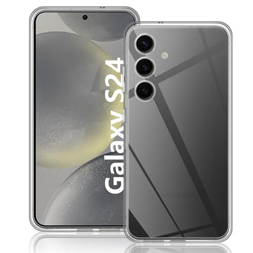 Yanwom Silicone Handyhülle Kompatibel mit Samsung Galaxy S24 Hülle, Ultra dünn Weiche Silikon TPU Crystal Clear Schutzhülle, Rundumschutz Stoßdämpfende Fallschutz Cover Case von Yanwom