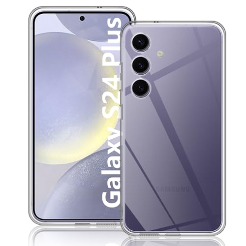 Yanwom Silicone Handyhülle Kompatibel mit Samsung Galaxy S24 Plus Hülle, Ultra dünn Weiche Silikon TPU Crystal Clear Schutzhülle, Rundumschutz Stoßdämpfende Fallschutz Cover Case von Yanwom