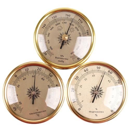 Barometer, Barometer für das Haus, 7, 2 * 7, 2 cm Wand-Thermometer-Hygrometer, 3 Stcs Wireless Wetterstation für den Haushaltsgebrauch, Gold Digital Barometer, Barometer für das Haus, 7, 2 * 7, 2 cm Wand-Thermometer-Hygrometer, 3 Stcs Wireless Wetterstation für den Haushaltsgebrauch, Gold Digital von Yaoliucp