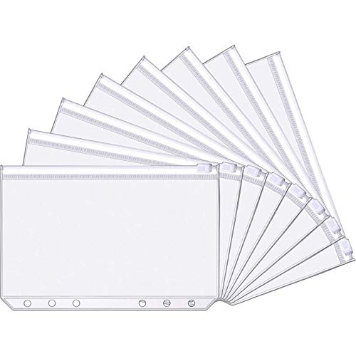 Ringbuchtaschen aus Kunststoff mit 6 Löchern, Größe A6, Zip-Verschluss, wasserdicht, Taschen für lose Blätter, Dokumente, Notizbücher, Karten Ringbuchtaschen aus Kunststoff mit 6 Löchern, Größe A6, Zip-Verschluss, wasserdicht, Taschen für lose Blätter, Dokumente, Notizbücher, Karten von Yaomiao