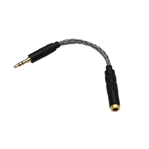 Yaowanguan 3,5mm Stereo Stecker auf 4,4mm Symmetrisch Buchse Adapterkabel für Audio-Player/Verstärker/Kopfhörer,8 Adriges OCC Symmetrisch Konverter Anschluss Audio-Stecker 14cm/5,51zoll von Yaowanguan