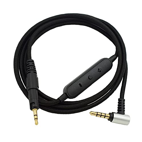 Yaowanguan AUX-Kabel mit Mikrofon und Fernbedienung für Audio-Technica ATH-M40X M50X Kopfhörer, 3,5 mm 5N LC-OFC Stereo Audiokabel als Ersatz,3,11Fuß von Yaowanguan