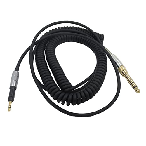 Yaowanguan Aufgerollt Kabel für Audio-Technica ATH-M70X M50X M40X Kopfhörer, Ersatz-Audiokabel mit 6,35mm Adapter, Verlängerung auf 5m/16,4fts, 3,5mm/6,35mm Stecker auf 2,5mm Stecker von Yaowanguan