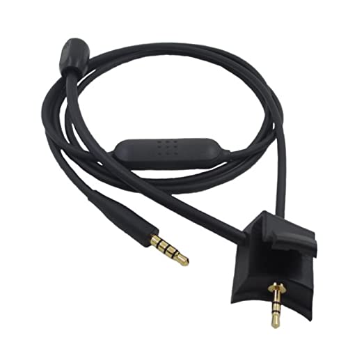 Yaowanguan Galgenmikrofon Gaming Headsets Kabel für Bose QuietComfort 35(QC35)/Quiet Comfort 35 II(QC35 II) Kopfhörer mit Stummschalter Mikrofon für Game Streaming, Podcasting,Musik (Schwarz 110CM) von Yaowanguan