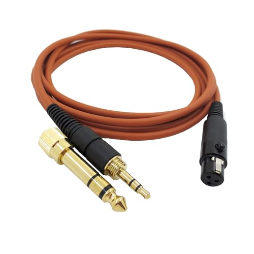 Yaowanguan Kabel für AKG Q701 K712 K702 K271S K240S K240MK K181 K141 K171 K371 Kopfhörer,Ersatz-Mini XLR Audiokabel mit 6.35mm Adapter,2m/6.6ft,Orange Yaowanguan Kabel für AKG Q701 K712 K702 K271S K240S K240MK K181 K141 K171 K371 Kopfhörer,Ersatz-Mini XLR Audiokabel mit 6.35mm Adapter,2m/6.6ft,Orange von Yaowanguan