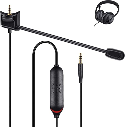 Yaowanguan QC45 Galgenmikrofon kabel für Bose QuietComfort 45 kabellose Bluetooth Kopfhörer mit Geräuschunterdrückung Mikrofon mit Stummschalter für PS4 PS5 Xbox One Series X S (Schwarz 110cm/40in) von Yaowanguan