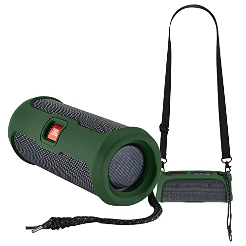 Yaowanguan Silikonhülle für JBL Flip Essential 2 Tragbarer Bluetooth-Lautsprecher, Tasche Flip Essential 2 Tragbare Schutzhülle für Reisen (Grün) von Yaowanguan