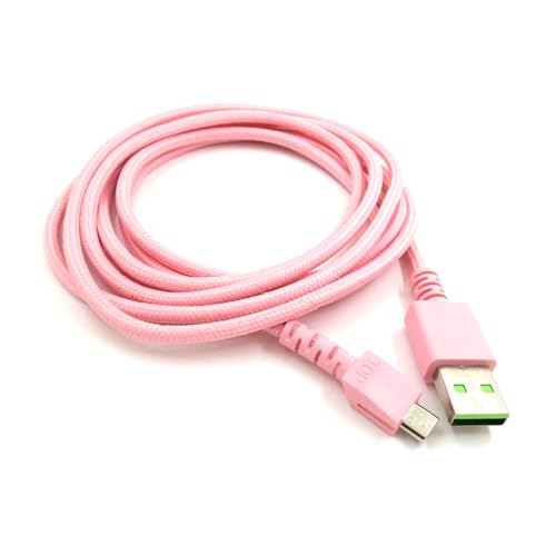 Yaowanguan USB-Schnellladekabel für Razer Naga Pro/DeathAdder V2 Pro/Viper Ultimate/Basilisk Ultimate Gaming-Maus,Ersatz Micro USB-Ladekabel(Rosa) von Yaowanguan