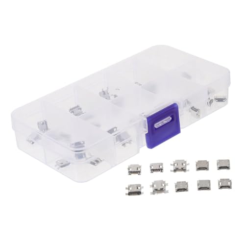 Yardenfun 100 Stücke USB Buchse Buchsenleisten Micro USB 5-pin Steckdosen Reparatur Ersatz Adapter Jack Buchse Stecker Yardenfun 100 Stücke USB Buchse Buchsenleisten Micro USB 5-pin Steckdosen Reparatur Ersatz Adapter Jack Buchse Stecker von Yardenfun