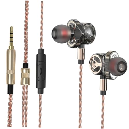 Yardenfun Sportkopfhörer Aus Metall 3 5 Mm Geflochtenes Kabel Ohrhörereinheit Kabelgebundener Kopfhörer Zum Musik- und Filmhören Schwarz von Yardenfun