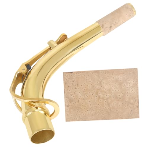 Yardwe 1 Satz Saxophonhalsröhre Saxophonzubehör Ersatzhals für Altsaxophon Alt-Saxophon Saxophon Hals Saxophonhals-Ersatz Schlüssel Zubehör für Saxophoninstrumente Sax Hals Messing Golden von Yardwe