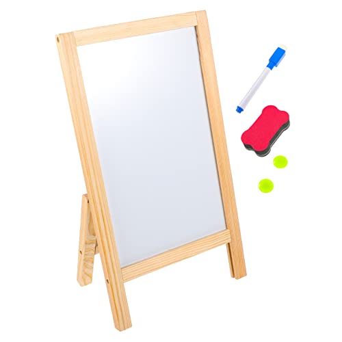 Yardwe 1 Satz Zeichenbrett aus Holz kleines Whiteboard mit Ständer Desktop-Tafeln Tafelaufsteller Tafeletiketten Schreibtisch kleine Tafel Speisekarte schmücken das Schild Weiß von Yardwe