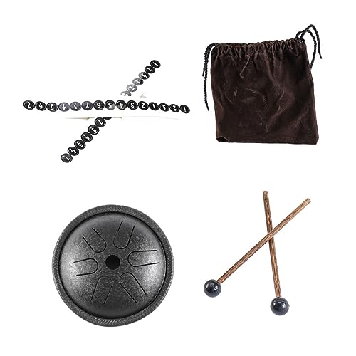 Yardwe 1 Set Ethereal Drum Set Handtrommel Musical Drums Tongue Kit Key Instrument Chakra Pan Drum Steel Drum Pocket Drum Black Titanium Steel von Yardwe