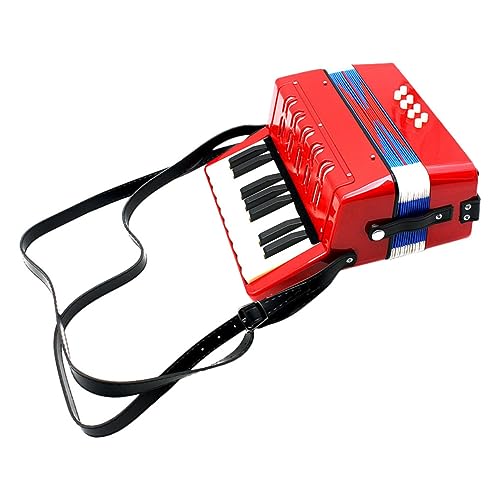 Yardwe 1 Stück Akkordeon Musikinstrumente Für Entzückendes Akkordeon Pädagogisches Musikinstrumente Musikspielzeug Anfänger Akkordeon Rot Plastik von Yardwe