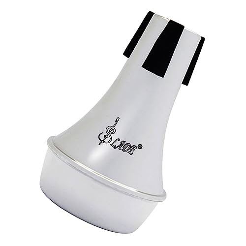 Yardwe 1 Stück stumm Mini-Trompetendämpfer Leiser Trompetendämpfer Flexibler Trompetendämpfer leichter Trompetenschalldämpfer üben Zubehör für Musikinstrumente Trompete liefert Abs Silver von Yardwe