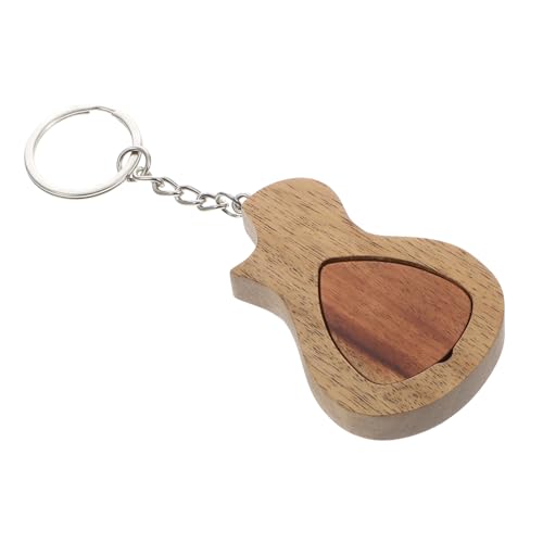Yardwe 1Satz Hölzerne Gitarren Pick Aufbewahrungsbox Mit Schlüsselanhänger Und Gitarren Pick Teiliges Reisen Und Konzerte Langlebiges Material Schützende Und Stilvolle von Yardwe