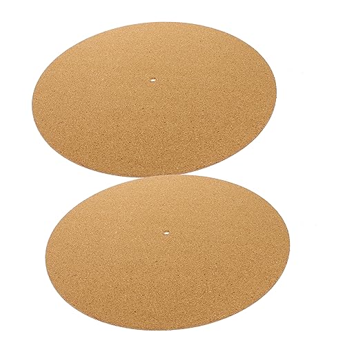 Yardwe 2 Stück Rekordmatte Platte für Plattenspieler Drehscheibe Rekord-Schutzpolster Vinyl Plattenspielermatte für Schallplatten Plattenspieler-Schallplattenmatte Slipmat Kork von Yardwe