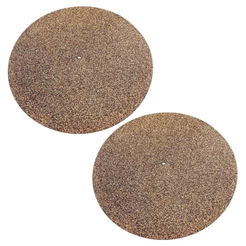 Yardwe 2 Stück Schallplattenmatte aus Kork Abspielgerät Platte für Plattenspieler Vinyl aufzeichnen Beleg Kissen für Schallplatten Disc-Schutzpolster Plattenspieler-Pad von Yardwe