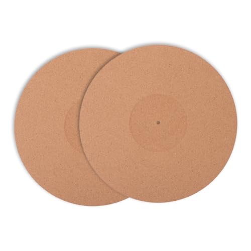 Yardwe 2 Stück Schallplattenmatte aus Kork Schallplattenspielermatte aus Vinyl Schutzmatte aufzeichnen Plattenpolster Plattenspieler-Pad Slipmats für Vinyl-Plattenspieler Vinylmatte von Yardwe