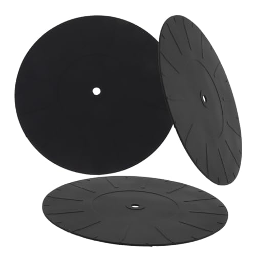 Yardwe 3 Stück Plattenspieler Pad Silikon Vinyl Schallplattenmatte Antistatische Schallplattenunterlage Recorder Silikon Plattenspielermatte Plattenspieler Zubehör Recorder von Yardwe