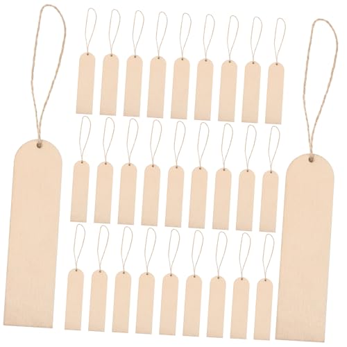 Yardwe 30 Stück hölzernes Lesezeichen Namensschilder für Etikett Leerzeichen Stichworte mit DIY liefert Schallplattenteiler Schüler lesen Markierungen Holz Light Brown von Yardwe