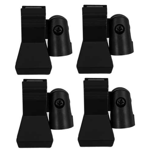Yardwe 4 Stück Mikrofonclip Halterung für mehrere Mikrofone CB-Mikrofonaufhänger Konverter für Mikrofonständer kabelloser Mikrofonhalter Halsbandmikrofon Kupferfaden Black von Yardwe