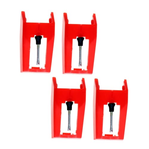 Yardwe 4 Stück Nadel -elektrokopf Singen Stift Für Plattenspieler Plattenspieler-nadel Nadeln Plattenspielernadel Ersatz Nadelstift Drehteller Kunststoff Und Aluminium Rot von Yardwe