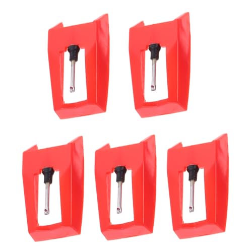 Yardwe 5 Stück Stift Aufzeichnen Plattenspieler-nadel Abspielgerät Nadeln Ersatz Drehteller Nadel Eines Plattenspielers Austausch Der Vinyl-player-nadel Aluminium Rot von Yardwe