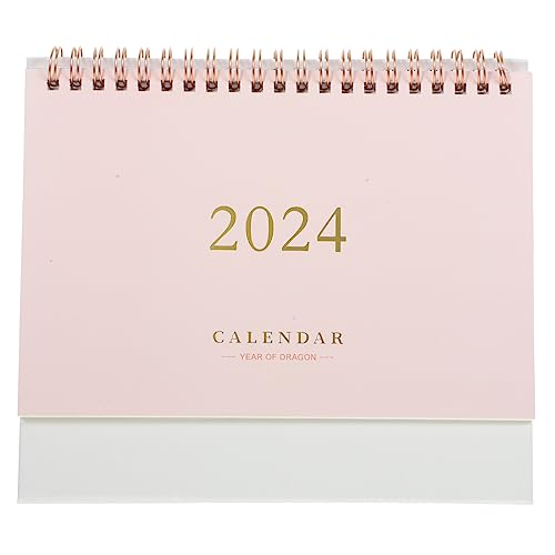 Yardwe Bürokalender Kleiner Tischkalender Flip- Mini-Monats-Desktop-Stehkalender Von Juli 2023 Bis Dezember 2024 7 5 X 6 3 Zoll Rosa Desktop-Kalender von Yardwe