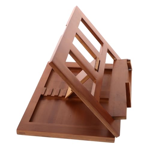 Yardwe Notenständer Tisch-musikständer Bibelständer Für Die Präsentation Zu Hause Rezepthalter Für Theke Bücherständer Für Lehrbücher Buchhalter Bambus Light Brown von Yardwe