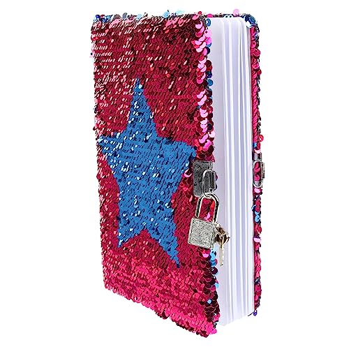 Yardwe Reversible Pailletten Tagebuch Mit Schloss Und Schlüssel Farbwechselnder Notizblock Für Kreative Schreibideen Und Erinnerungen Für Erwachsene von Yardwe