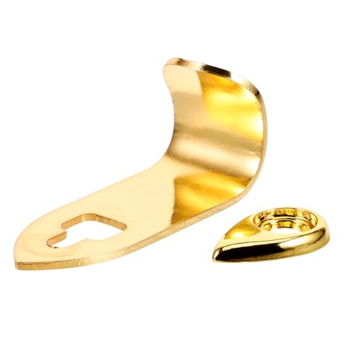 Yardwe Saxophon Daumengriff Haken Daumenhaken Alt Daumenauflage Saxophon Saxophon-Daumenauflage mit Haken Ersatz für Saxophon-Daumenauflage Metall Golden von Yardwe
