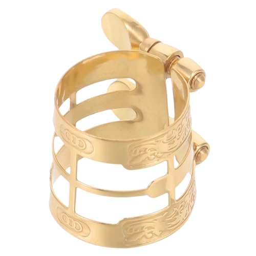 Yardwe Saxophon Windinstrumentenzubehör Clips Sax Klarinette Ligatur sax metallklemme Ligaturclip für Instrumentenmundstück Reed-Clips Kupfer lackiertes Golden von Yardwe