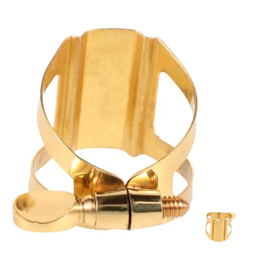 Yardwe Saxophonverschlüsse Ligaturen Zubehör Professioneller Altsaxophon Ligaturverschlussgurt Altsaxophon Zubehör Saxophon Zubehör Schlüssel Saxophon Clip Saxophon Clip Messing Golden von Yardwe