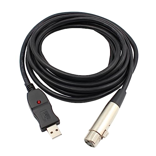 Yardwe USB zu Xlr Mikrofonkabel Audio Kabel für Gesangsaufnahmen Mikrofon Adapter Kompatibel mit Pc und Aufnahmegeräten für Karaoke und Live Performances von Yardwe