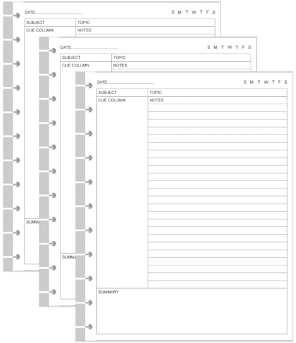 Cornell Notes Füllpapier in Briefgröße, 11 TUL Disc Cornell Notes lose Blätter, 150 Blatt/300 Seiten, 100 g/m² weißes Papier, 21,6 x 27,9 cm, 3 Stück Cornell Notes Füllpapier in Briefgröße, 11 TUL Disc Cornell Notes lose Blätter, 150 Blatt/300 Seiten, 100 g/m² weißes Papier, 21,6 x 27,9 cm, 3 Stück von Yaridar
