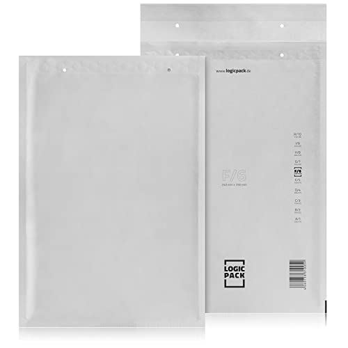 F6 100 St. Luftpolstertaschen Luftpolsterversandtaschen LOGIC PACK F/6 Weiß 240×350 Luftpolsterumschläge von Yaro