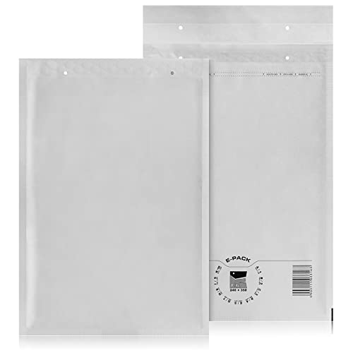 F6 50 St. Luftpolstertaschen Versandtaschen E-PACK F/6 Weiß 240×350 Luftpolsterumschlag von Yaro