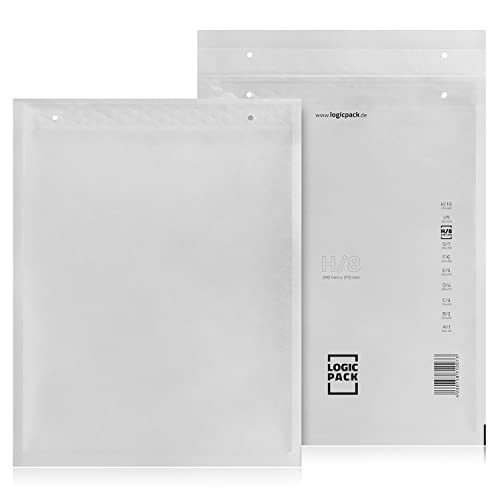 H8 100 St. Luftpolstertaschen Luftpolsterversandtaschen LOGIC PACK H/8 Weiß 290×370 Luftpolsterumschläge von Yaro